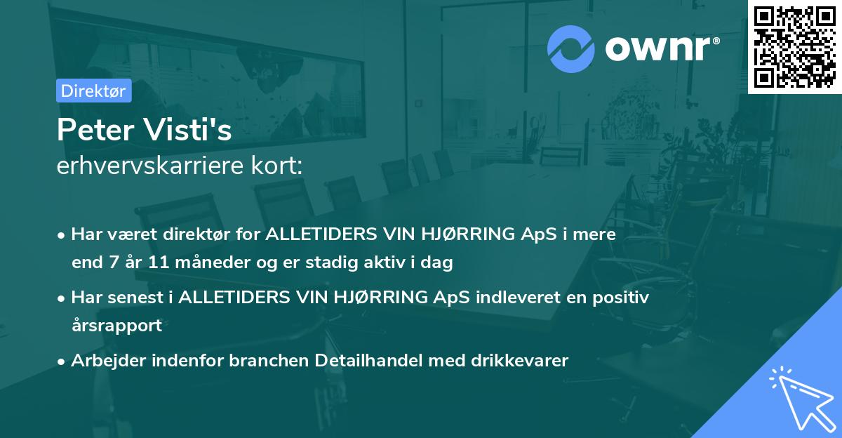 Peter Visti's erhvervskarriere kort