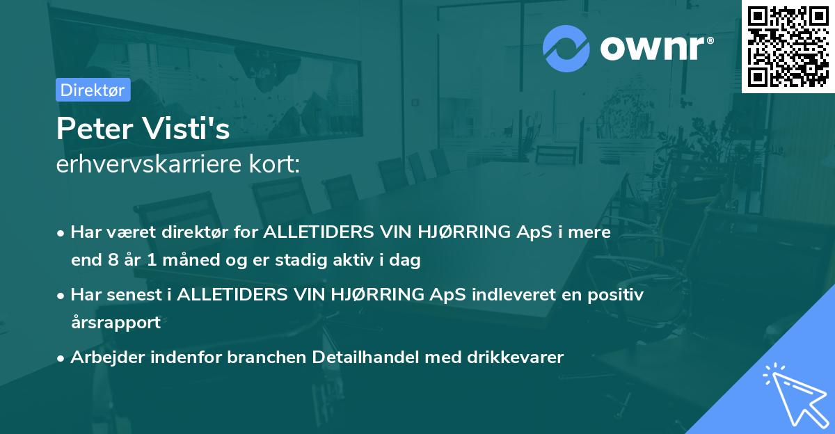 Peter Visti's erhvervskarriere kort