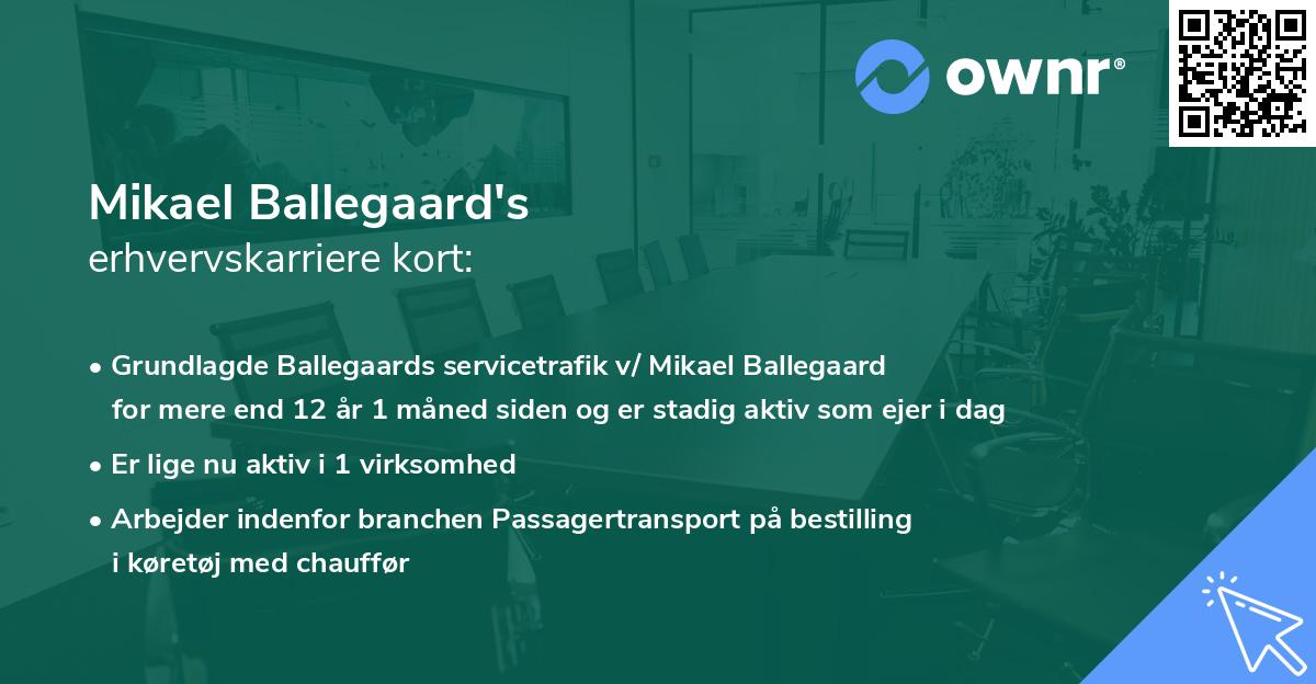 Mikael Ballegaard's erhvervskarriere kort