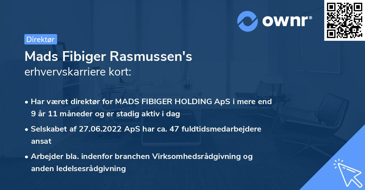 Mads Fibiger Rasmussen's erhvervskarriere kort