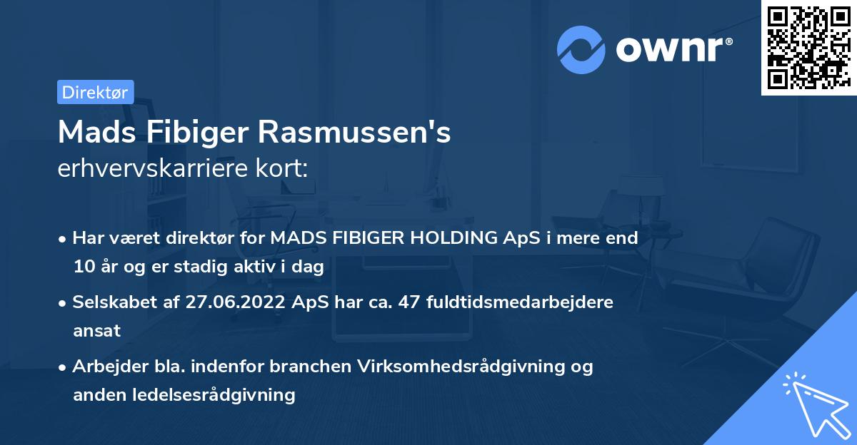 Mads Fibiger Rasmussen's erhvervskarriere kort