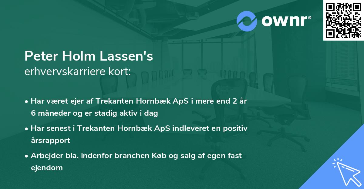 Peter Holm Lassen's erhvervskarriere kort