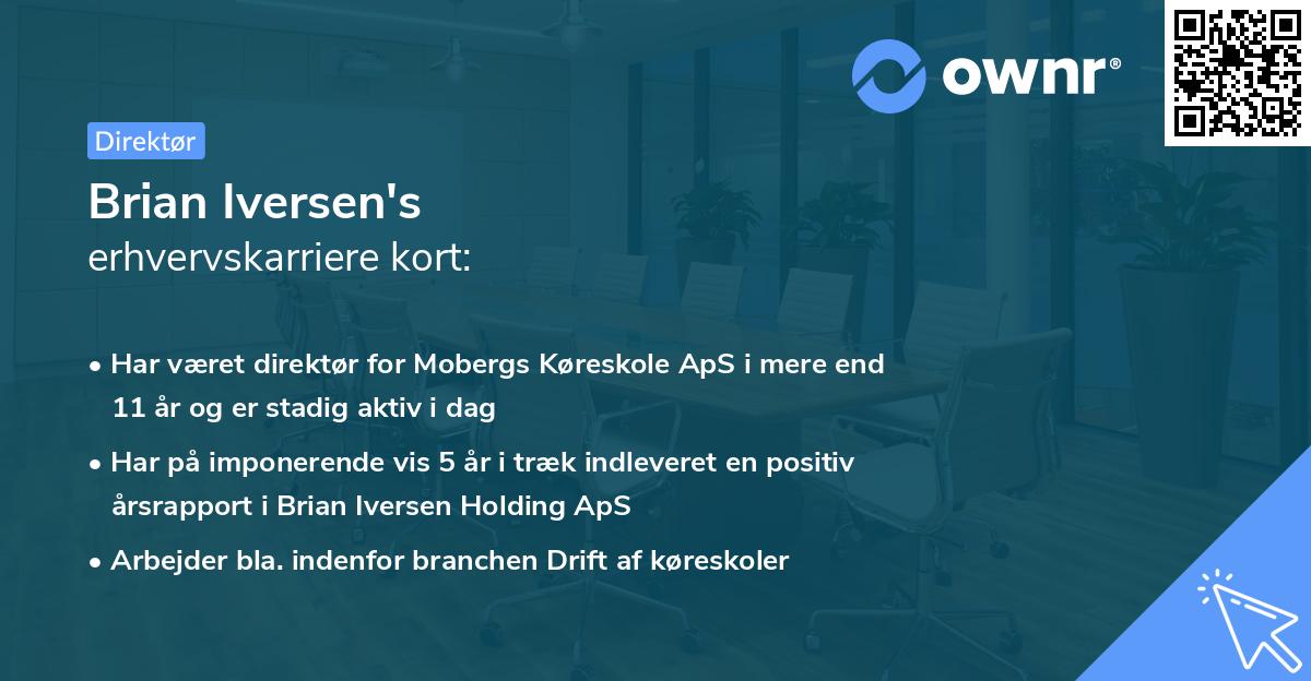 Brian Iversen's erhvervskarriere kort