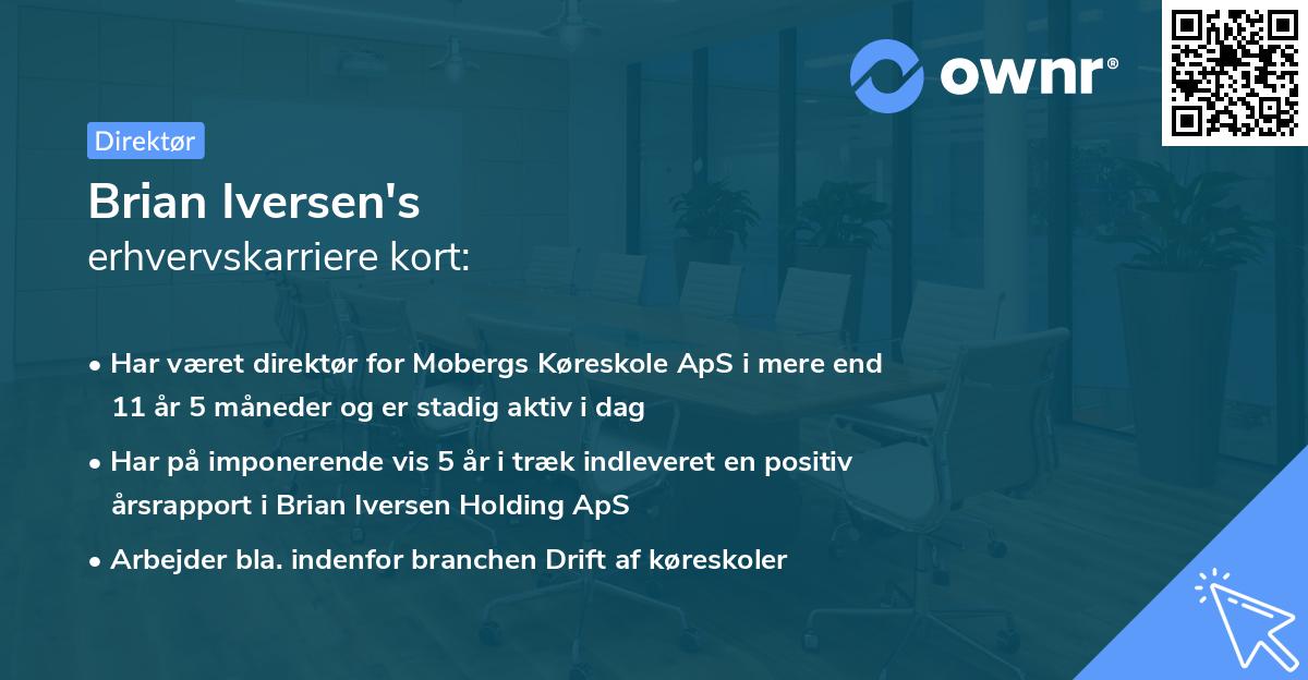 Brian Iversen's erhvervskarriere kort