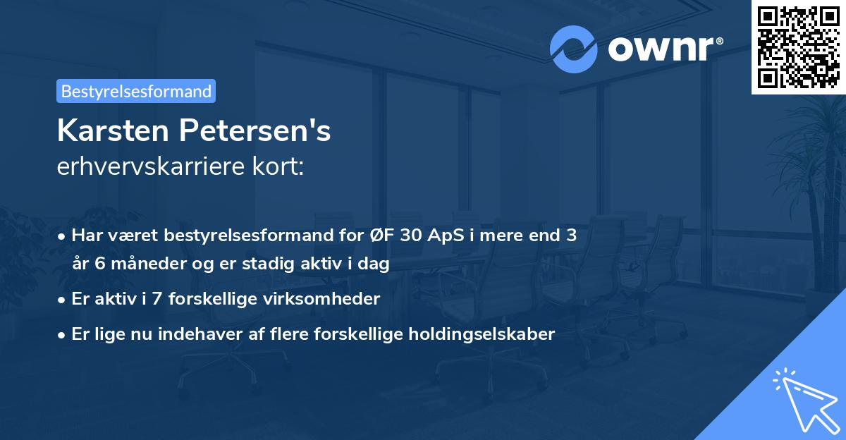 Karsten Petersen's erhvervskarriere kort