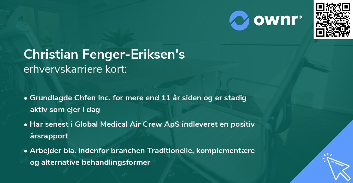 Christian Fenger-Eriksen's erhvervskarriere kort