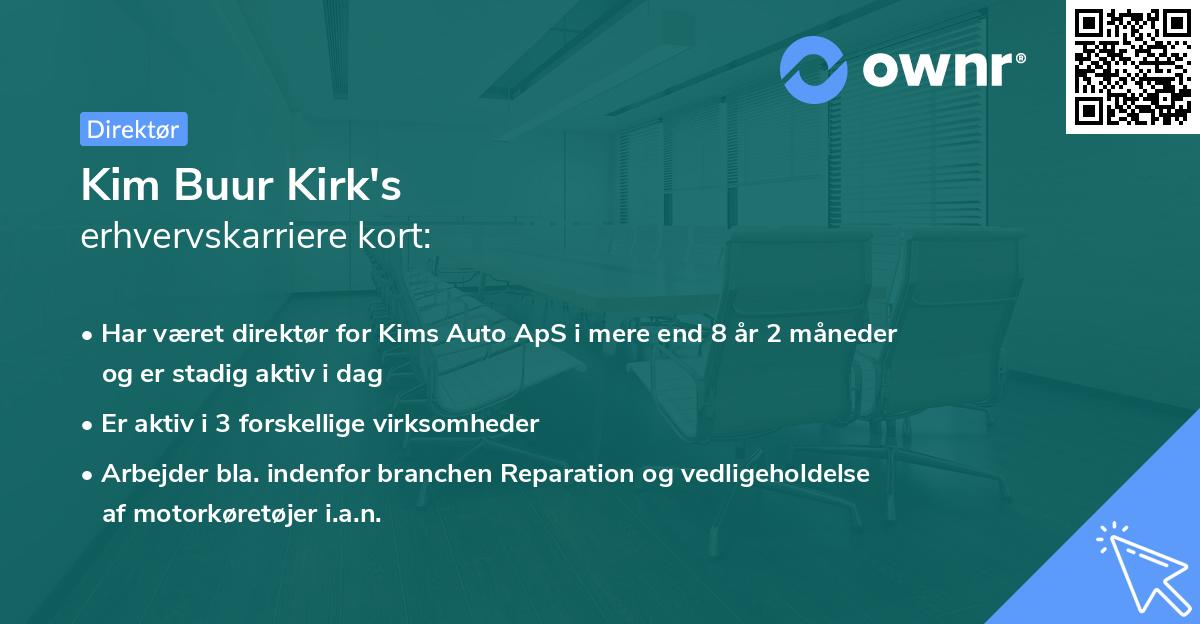 Kim Buur Kirk's erhvervskarriere kort