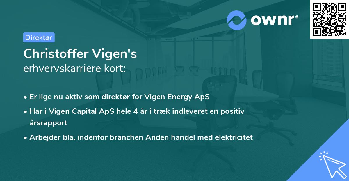 Christoffer Vigen's erhvervskarriere kort