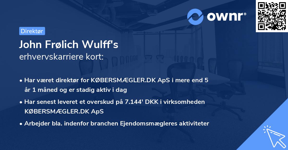 John Frølich Wulff's erhvervskarriere kort