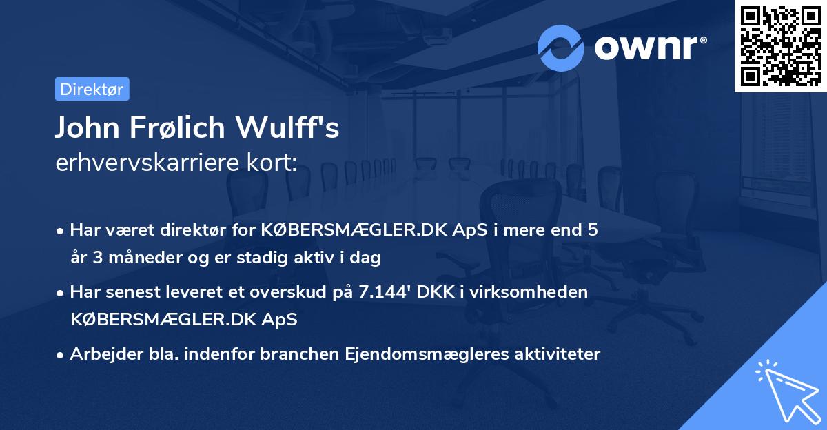John Frølich Wulff's erhvervskarriere kort