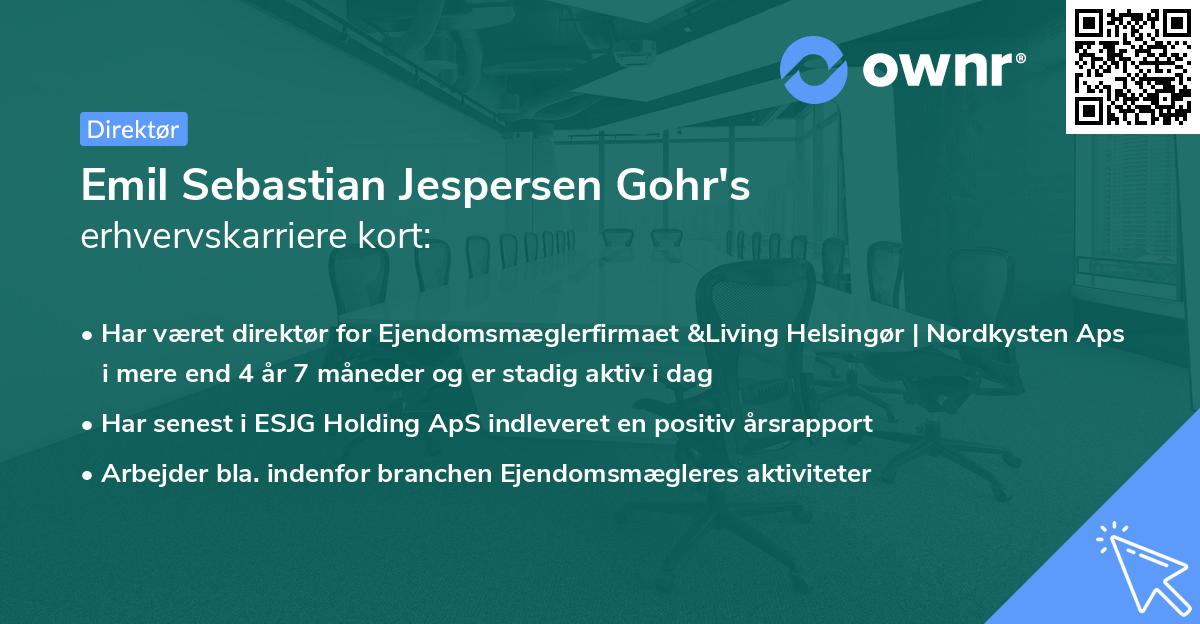 Emil Sebastian Jespersen Gohr's erhvervskarriere kort