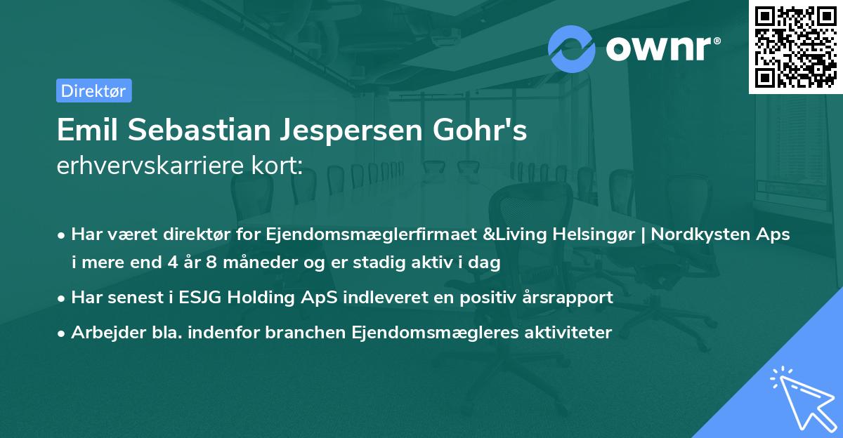 Emil Sebastian Jespersen Gohr's erhvervskarriere kort