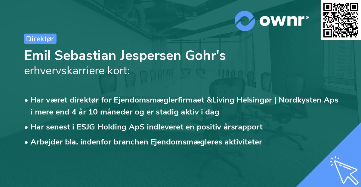 Emil Sebastian Jespersen Gohr's erhvervskarriere kort