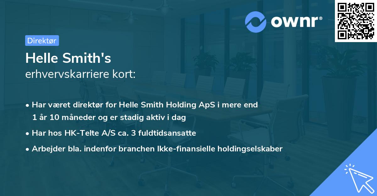 Helle Smith's erhvervskarriere kort