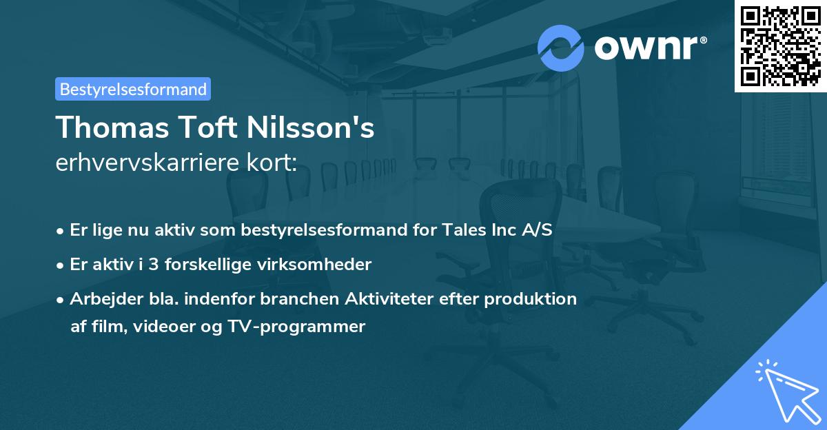 Thomas Toft Nilsson's erhvervskarriere kort