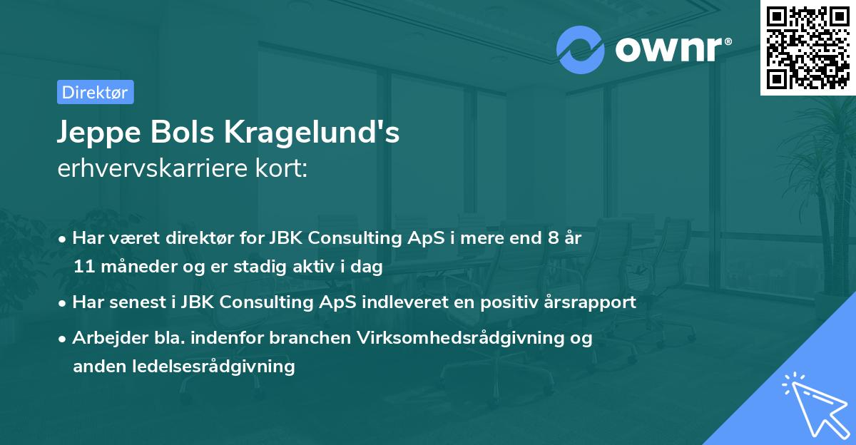Jeppe Bols Kragelund's erhvervskarriere kort