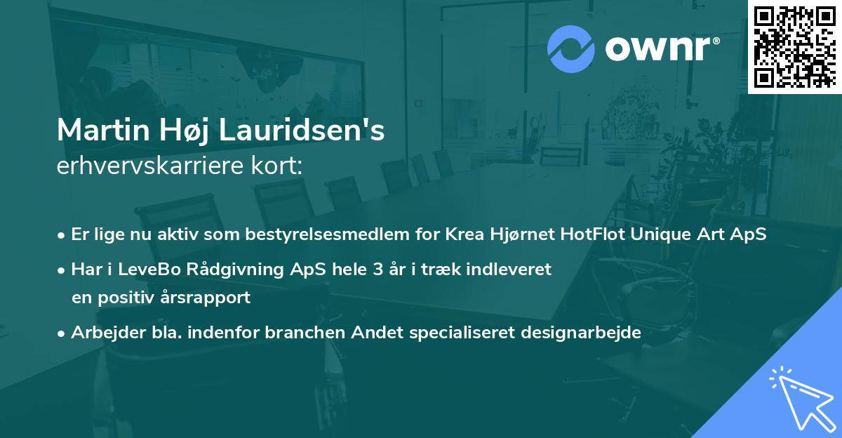 Martin Høj Lauridsen's erhvervskarriere kort