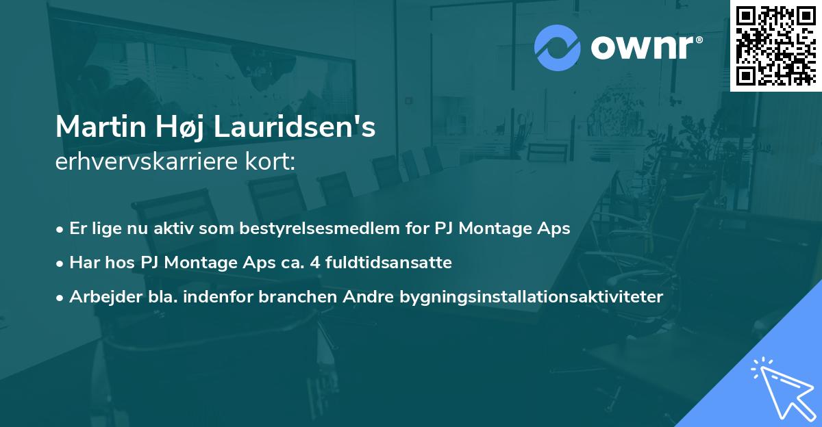 Martin Høj Lauridsen's erhvervskarriere kort