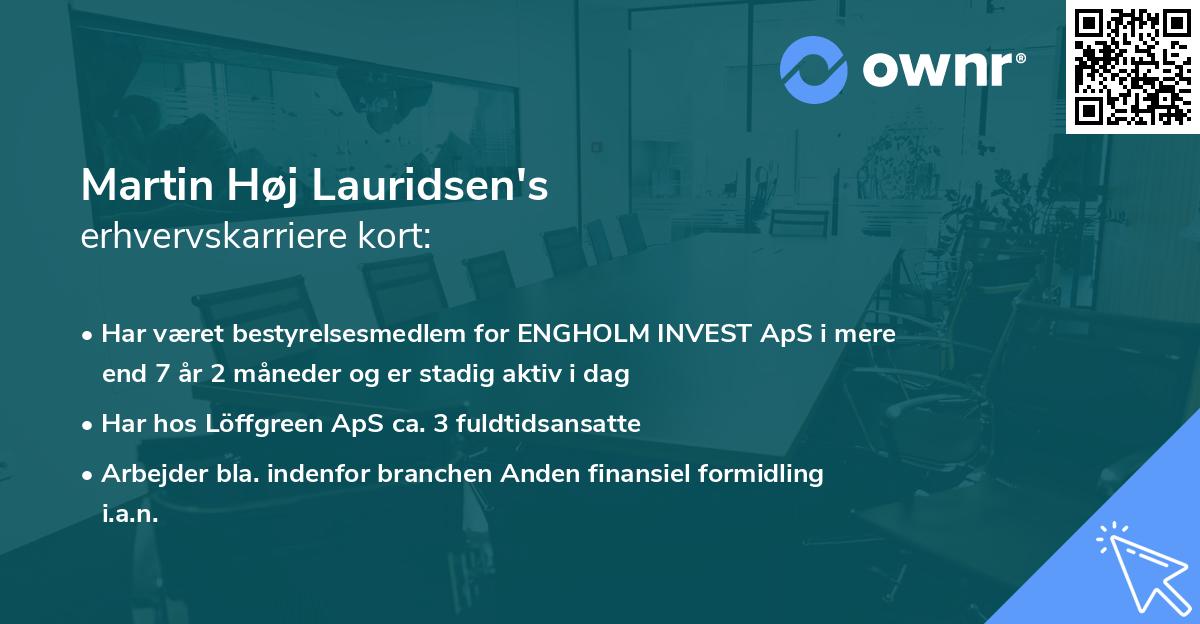 Martin Høj Lauridsen's erhvervskarriere kort