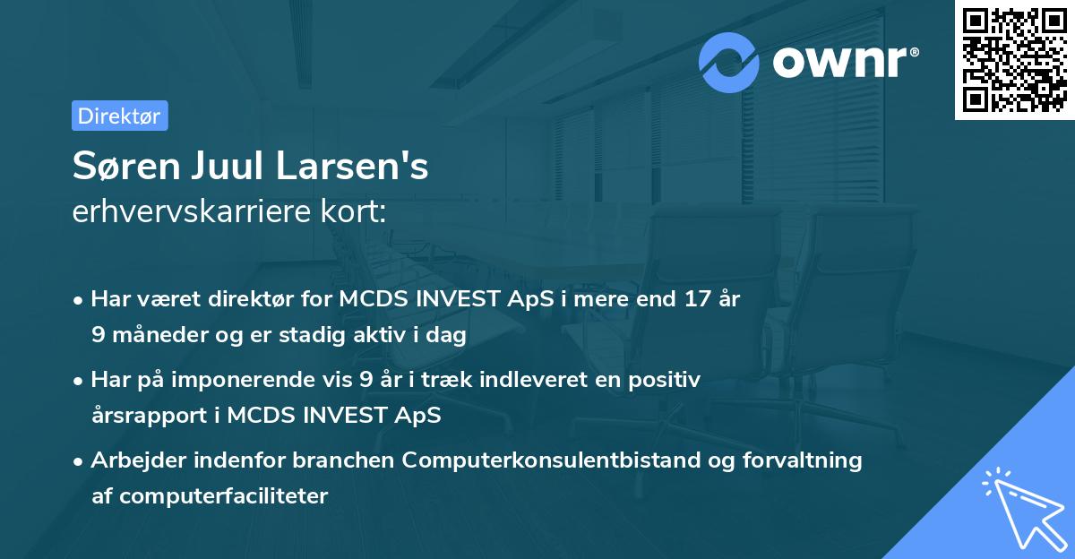 Søren Juul Larsen's erhvervskarriere kort