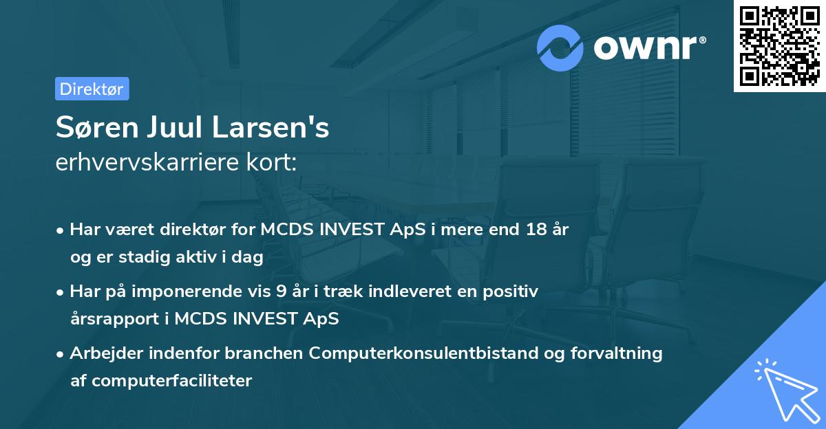 Søren Juul Larsen's erhvervskarriere kort