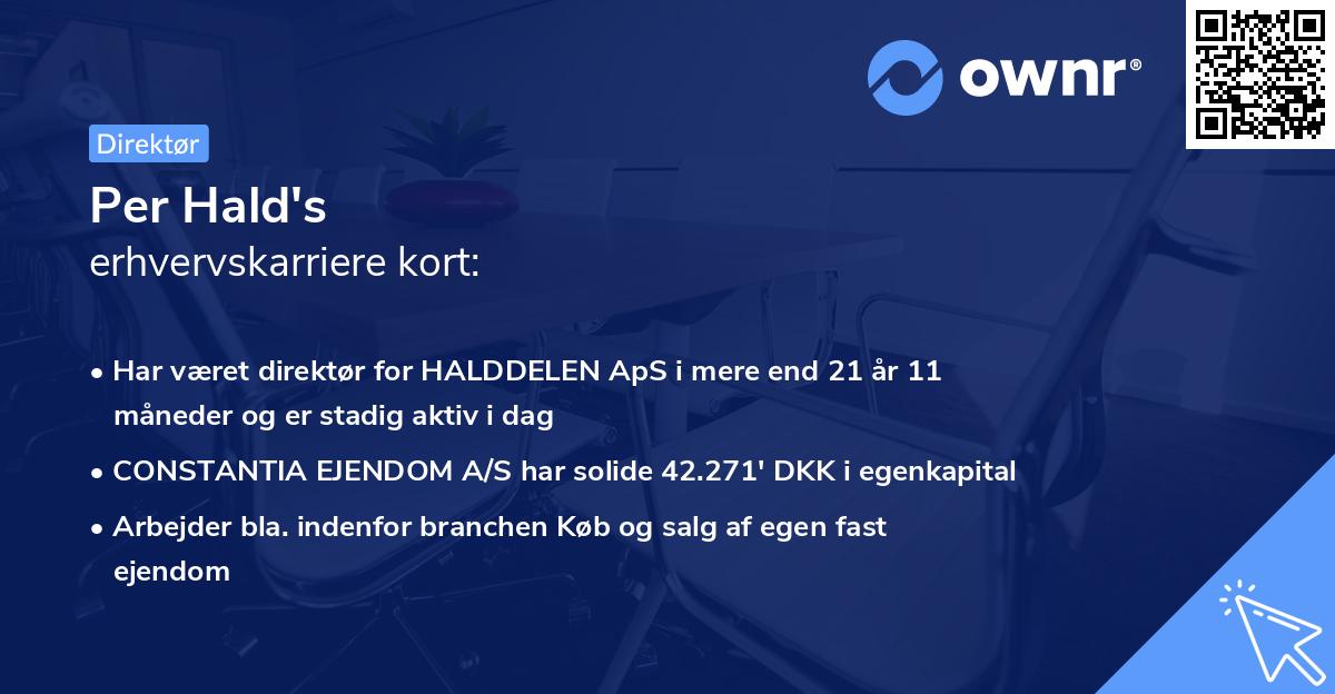 Per Hald's erhvervskarriere kort