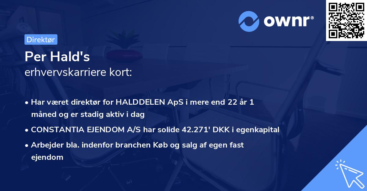 Per Hald's erhvervskarriere kort