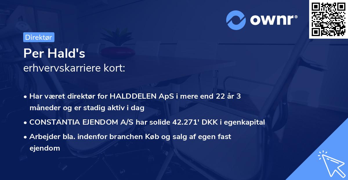 Per Hald's erhvervskarriere kort