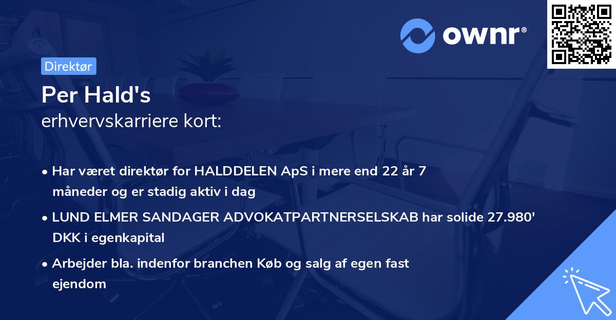 Per Hald's erhvervskarriere kort