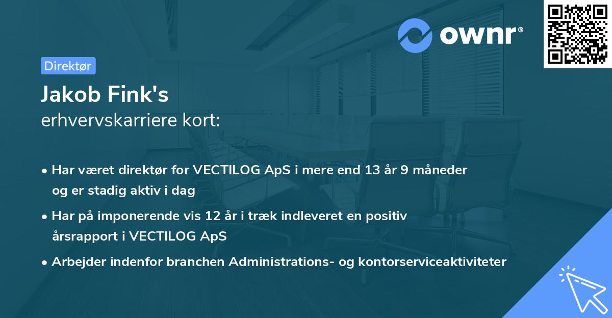 Jakob Fink's erhvervskarriere kort