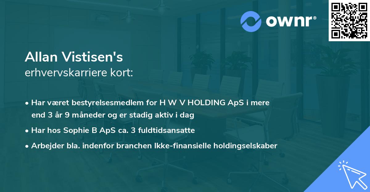 Allan Vistisen's erhvervskarriere kort