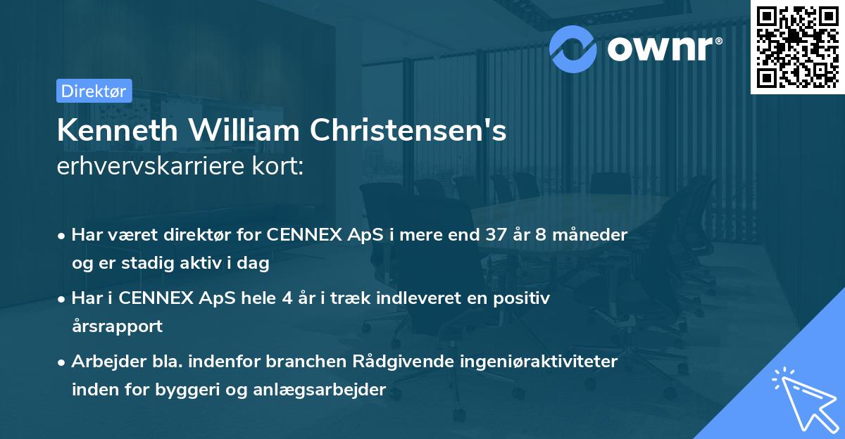 Kenneth William Christensen's erhvervskarriere kort