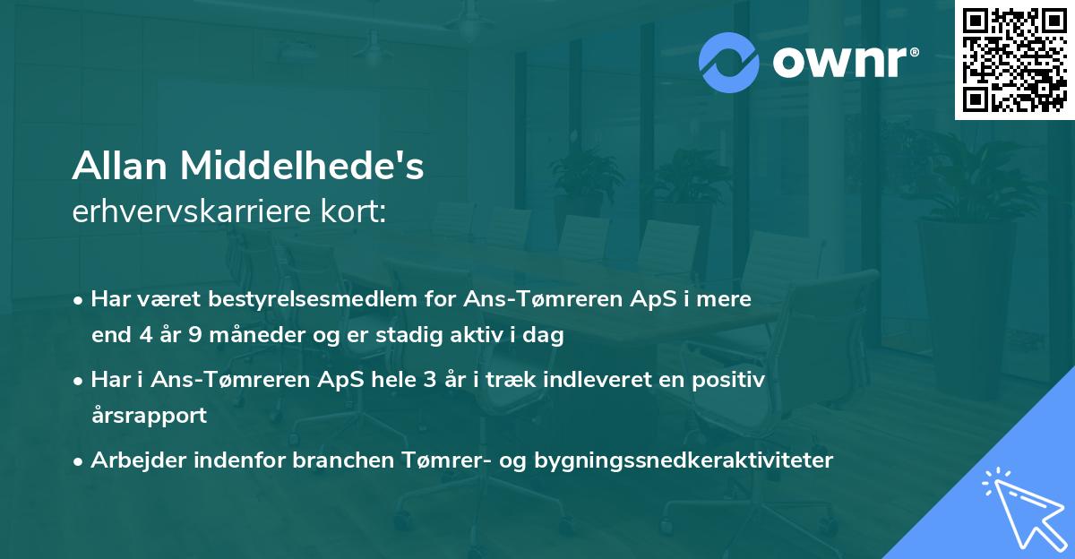 Allan Middelhede's erhvervskarriere kort