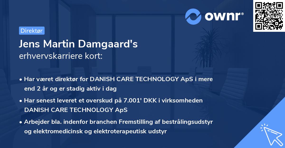Jens Martin Damgaard's erhvervskarriere kort