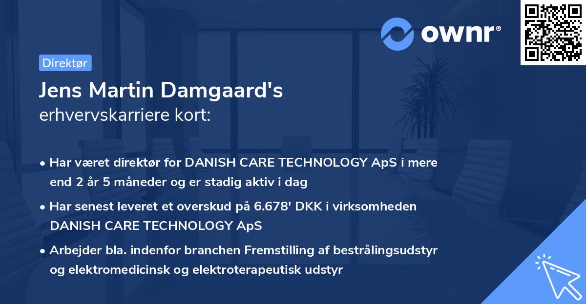 Jens Martin Damgaard's erhvervskarriere kort