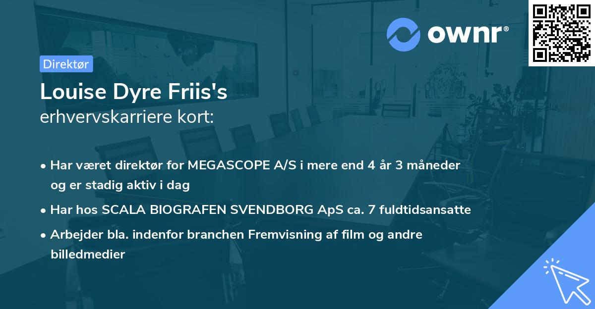 Louise Dyre Friis's erhvervskarriere kort