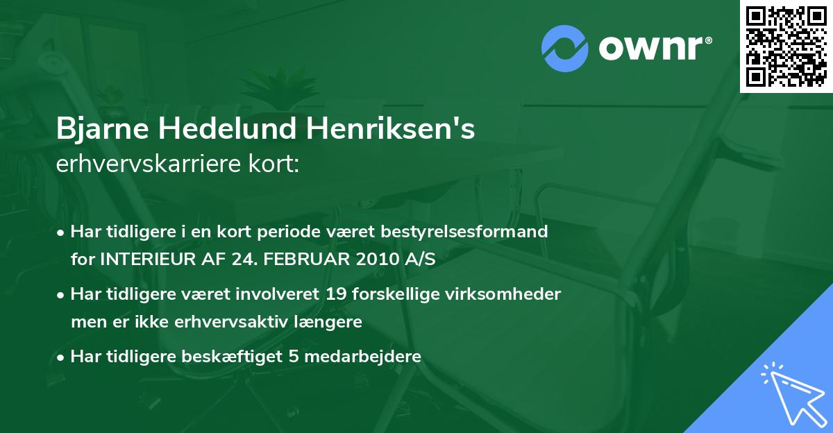 Bjarne Hedelund Henriksen's erhvervskarriere kort