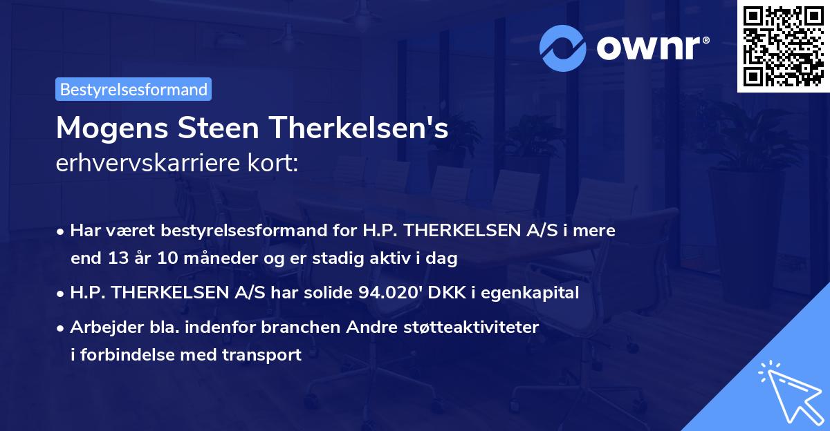 Mogens Steen Therkelsen's erhvervskarriere kort