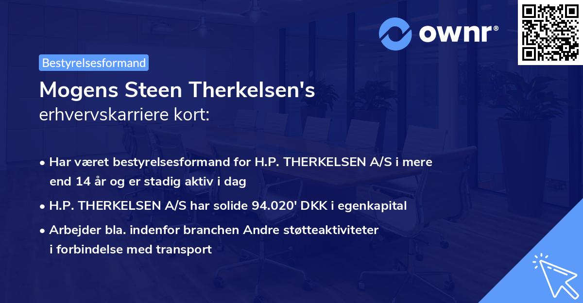 Mogens Steen Therkelsen's erhvervskarriere kort