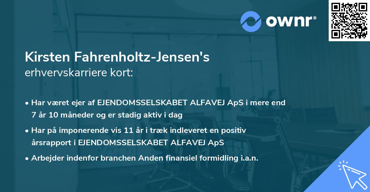 Kirsten Fahrenholtz-Jensen's erhvervskarriere kort