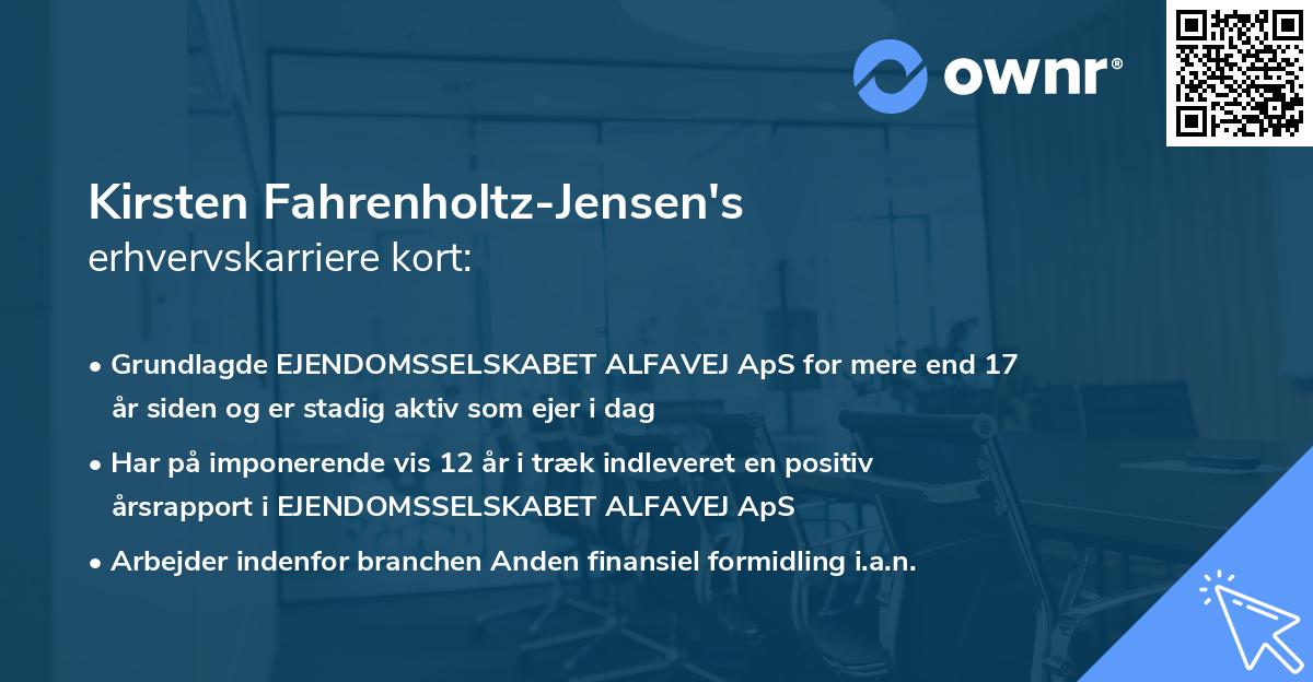 Kirsten Fahrenholtz-Jensen's erhvervskarriere kort