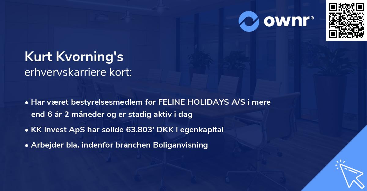 Kurt Kvorning's erhvervskarriere kort