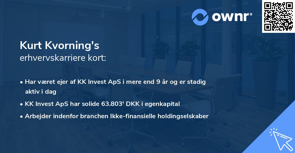Kurt Kvorning's erhvervskarriere kort