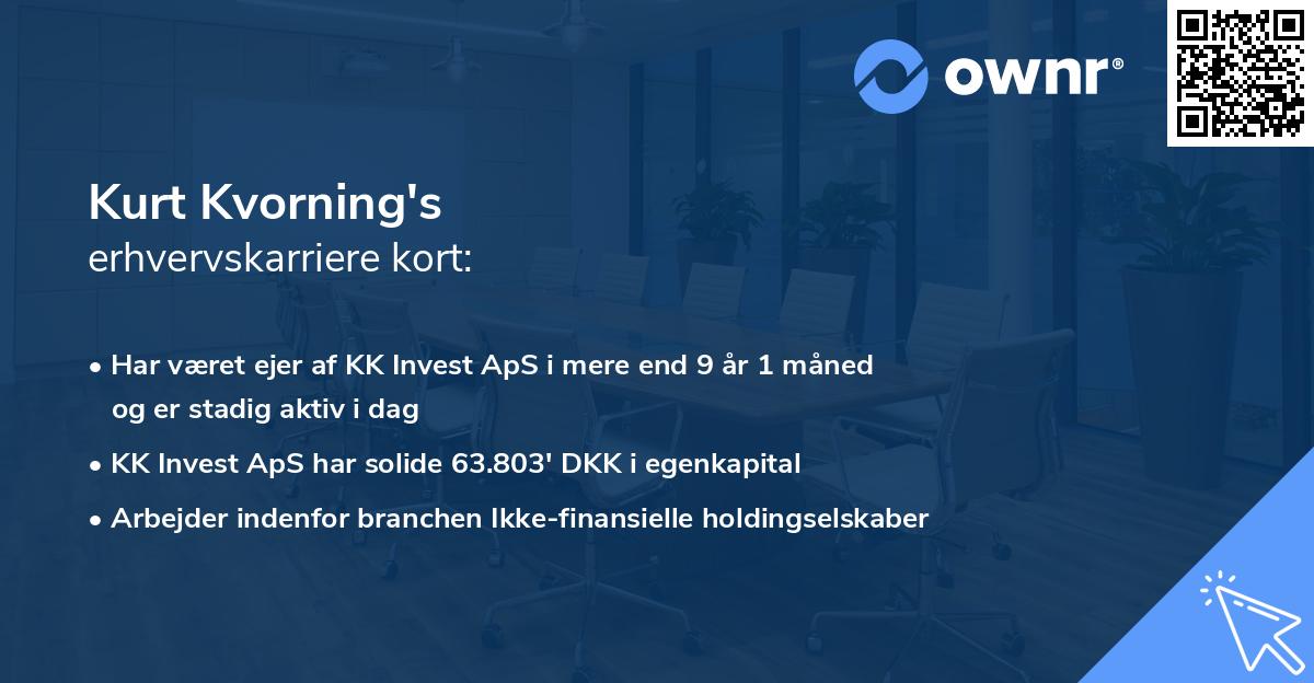 Kurt Kvorning's erhvervskarriere kort