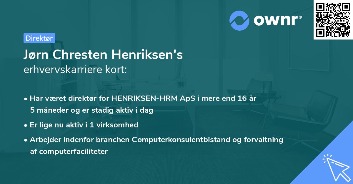 Jørn Chresten Henriksen's erhvervskarriere kort