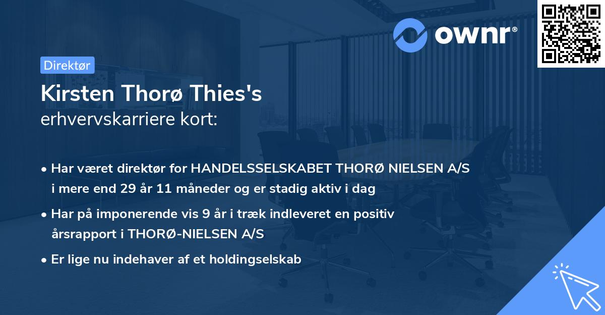 Kirsten Thorø Thies's erhvervskarriere kort