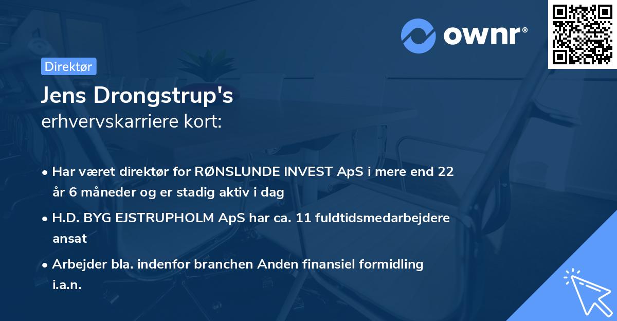 Jens Drongstrup's erhvervskarriere kort
