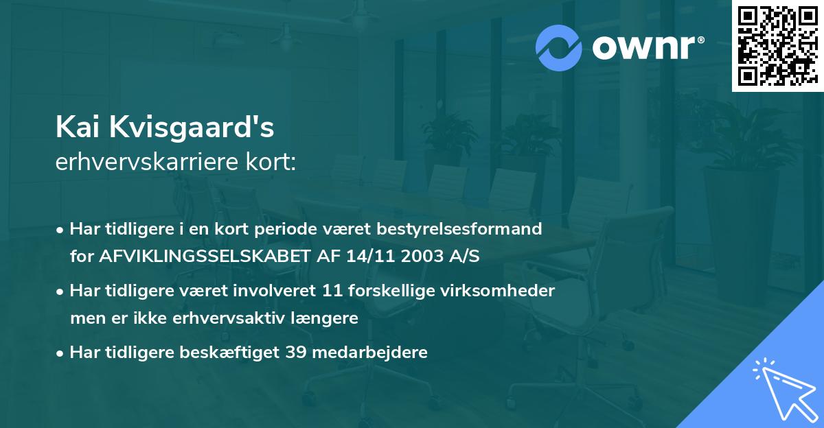 Kai Kvisgaard's erhvervskarriere kort