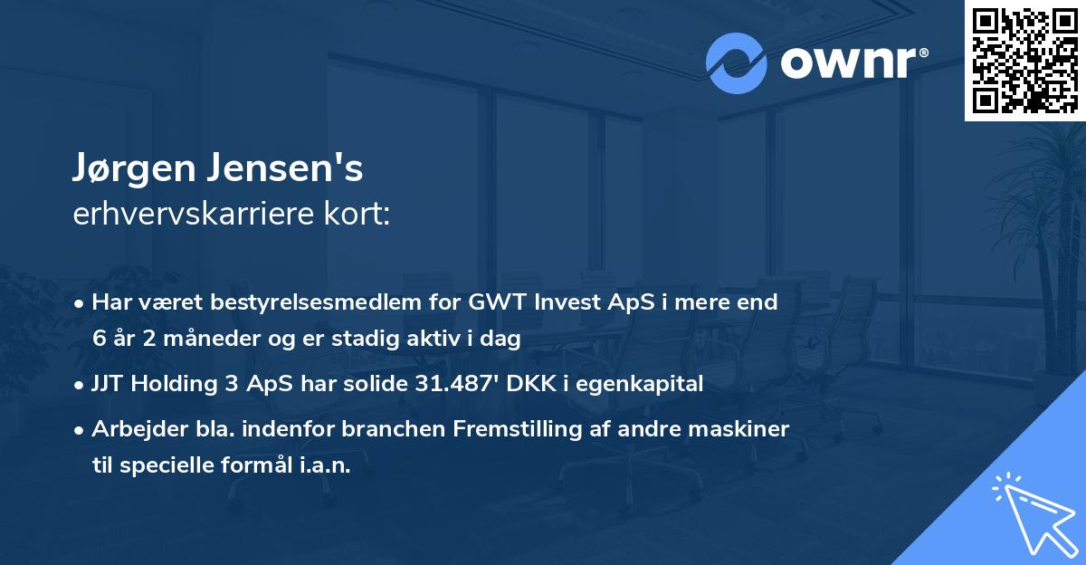 Jørgen Jensen's erhvervskarriere kort