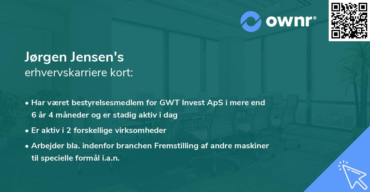Jørgen Jensen's erhvervskarriere kort